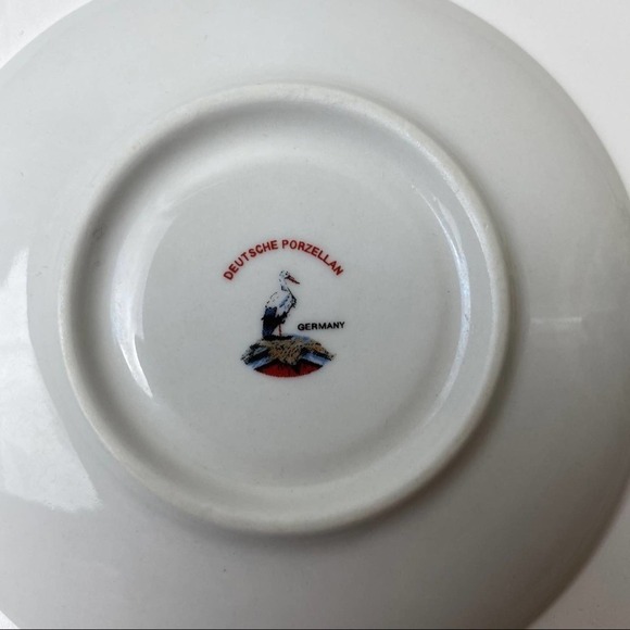 Set Of Two German Demitasse Porcelain China  Cup & Saucer Beautiful Nature Scene - Picture 7 of 8